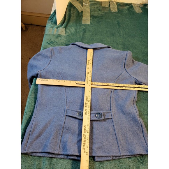 Talbots Jacket Womens Size PP Button Up Long Sleeve Blue Alpaca Blend Ladies - Picture 6 of 8